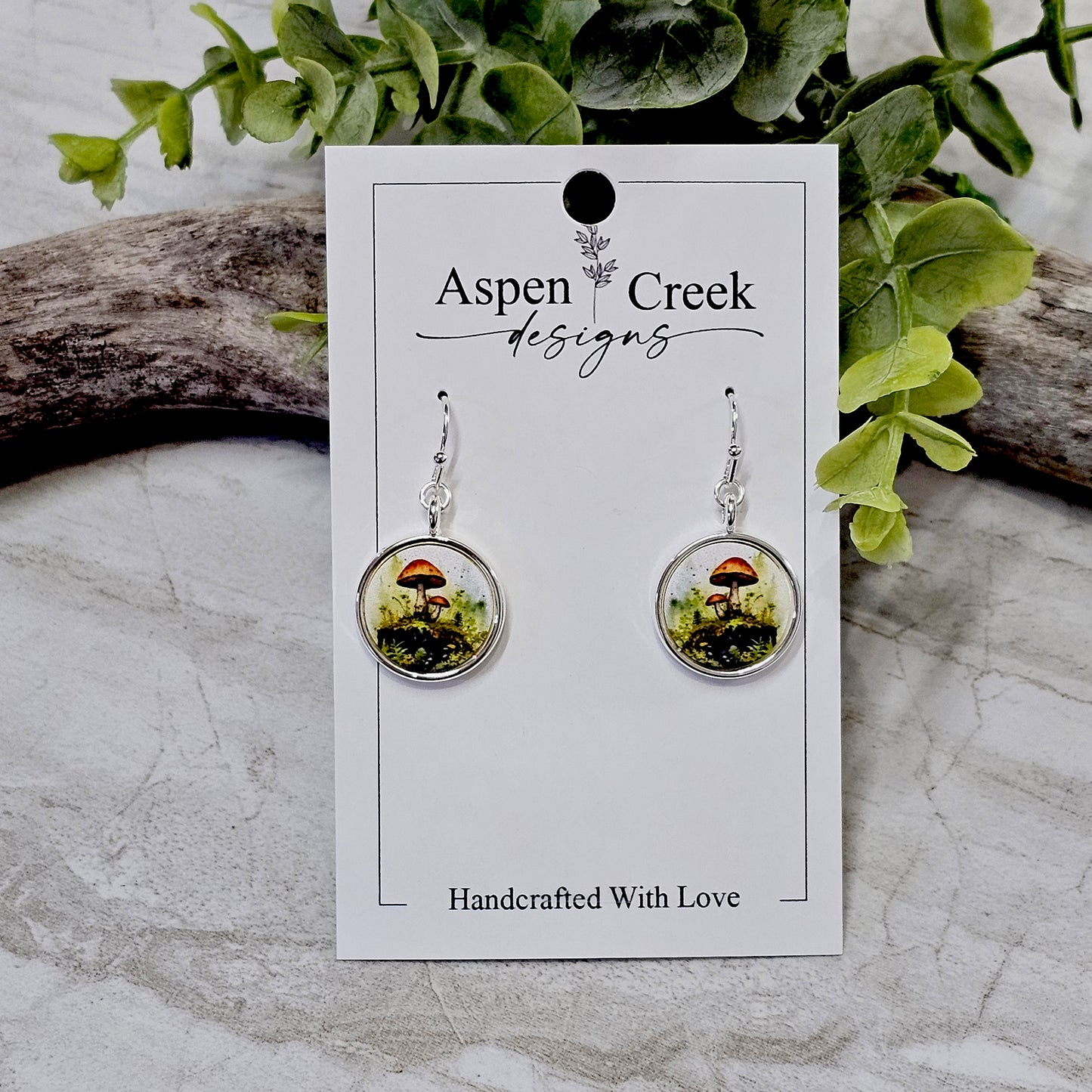 Silver Bezel Sublimation Scenic Earrings-SSB-297