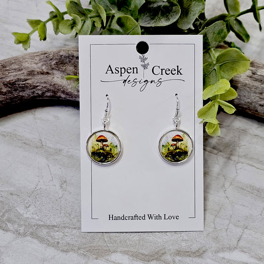 Silver Bezel Sublimation Scenic Earrings-SSB-27