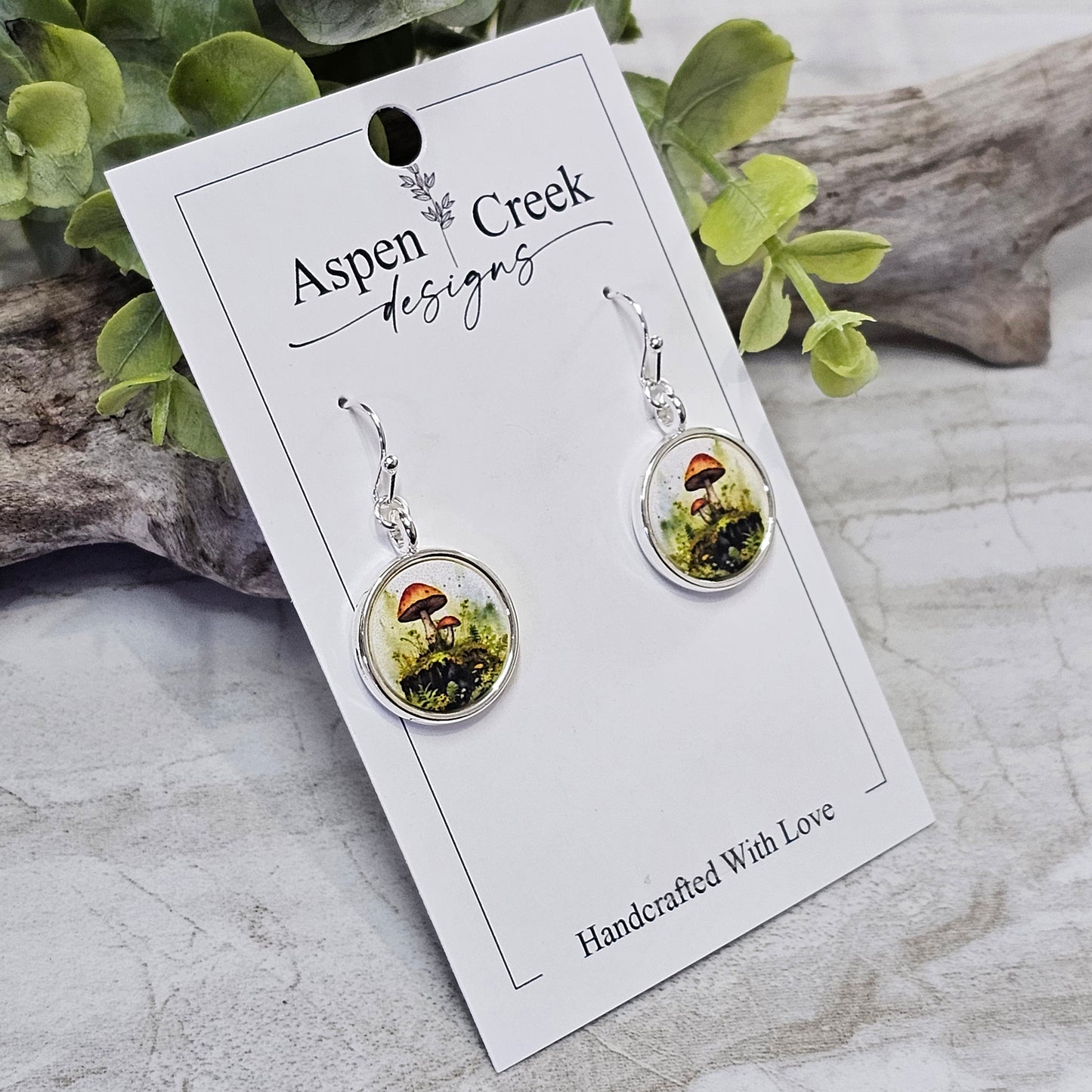 Silver Bezel Sublimation Scenic Earrings-SSB-297