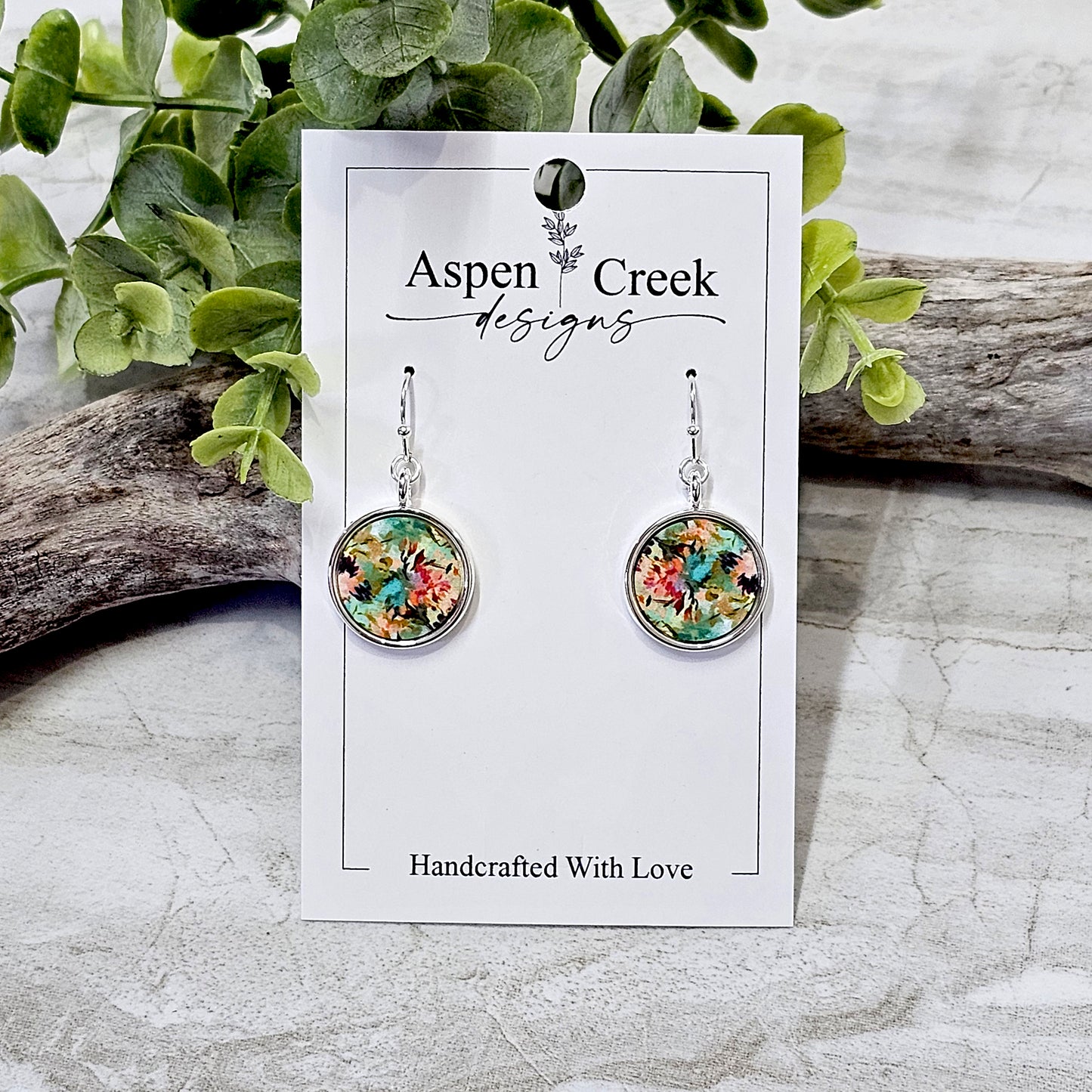 Silver Bezel Sublimation Scenic Earrings-SSB-31