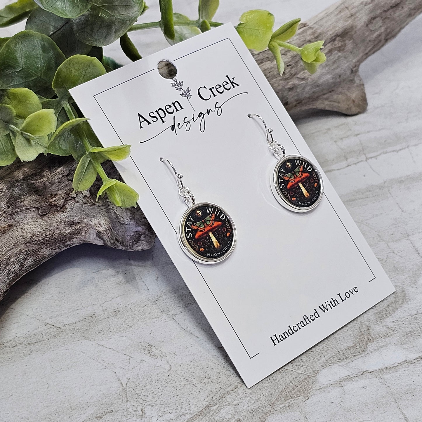 Silver Bezel Sublimation Scenic Earrings-SSB-60