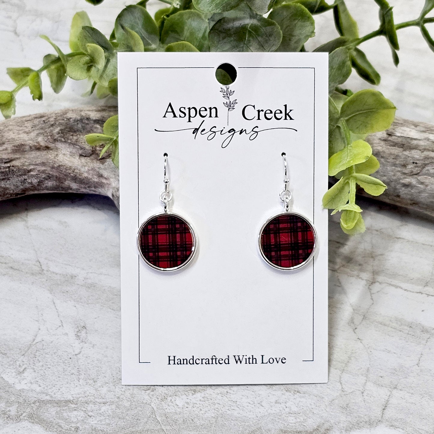 Silver Bezel Sublimation Scenic Earrings-SSB-83