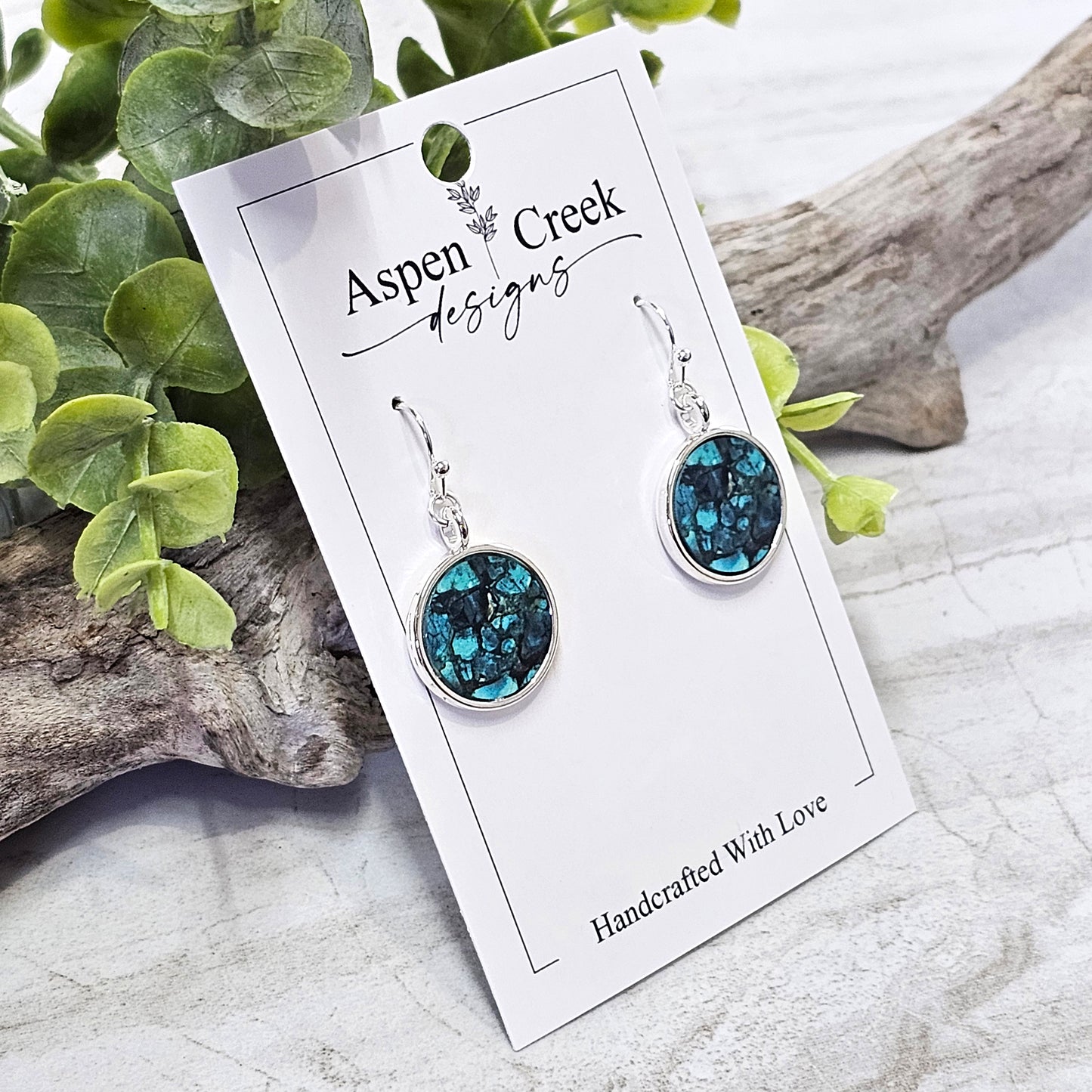 Silver Bezel Sublimation Scenic Earrings-SSB-87