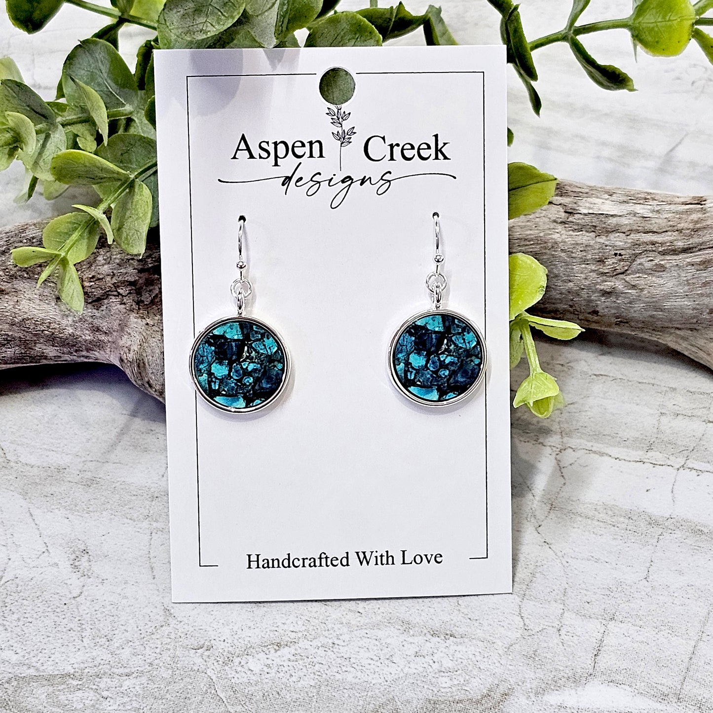 Silver Bezel Sublimation Scenic Earrings-SSB-87