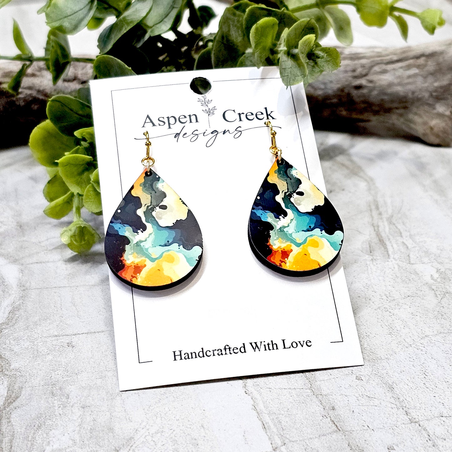 Sublimation Earrings- Abstract-24a