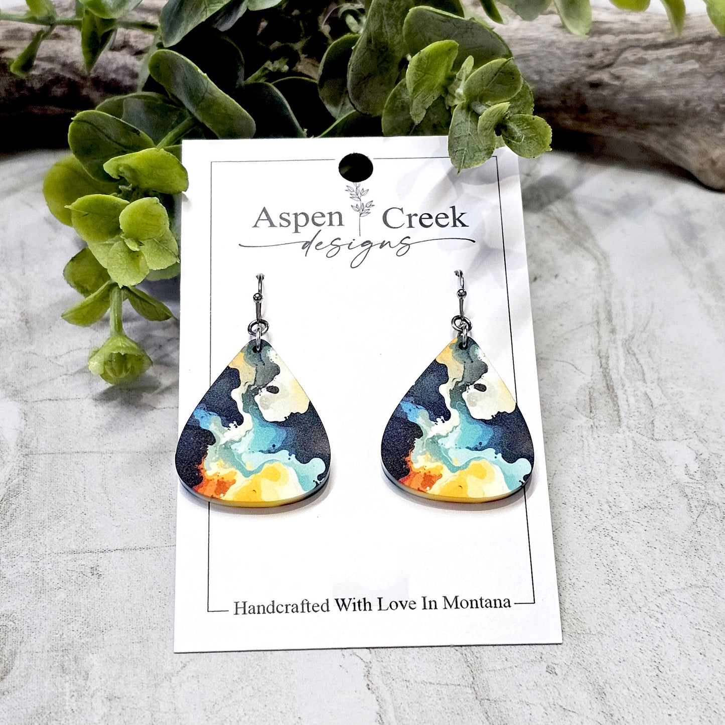 Sublimation Earrings Abstract -24a