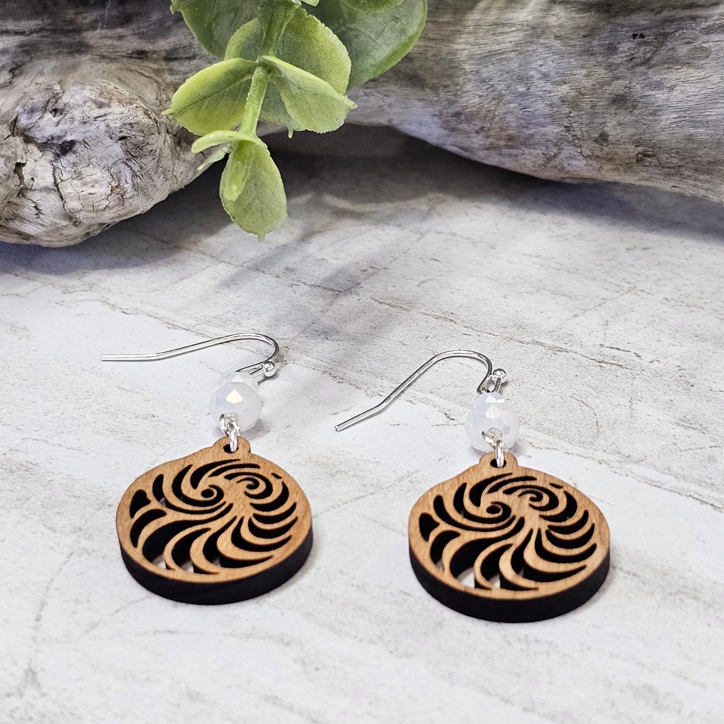 Wood And Beads Earrings-WB-11