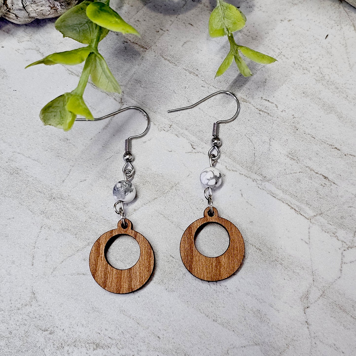 Wood And Beads Earrings-WB-13