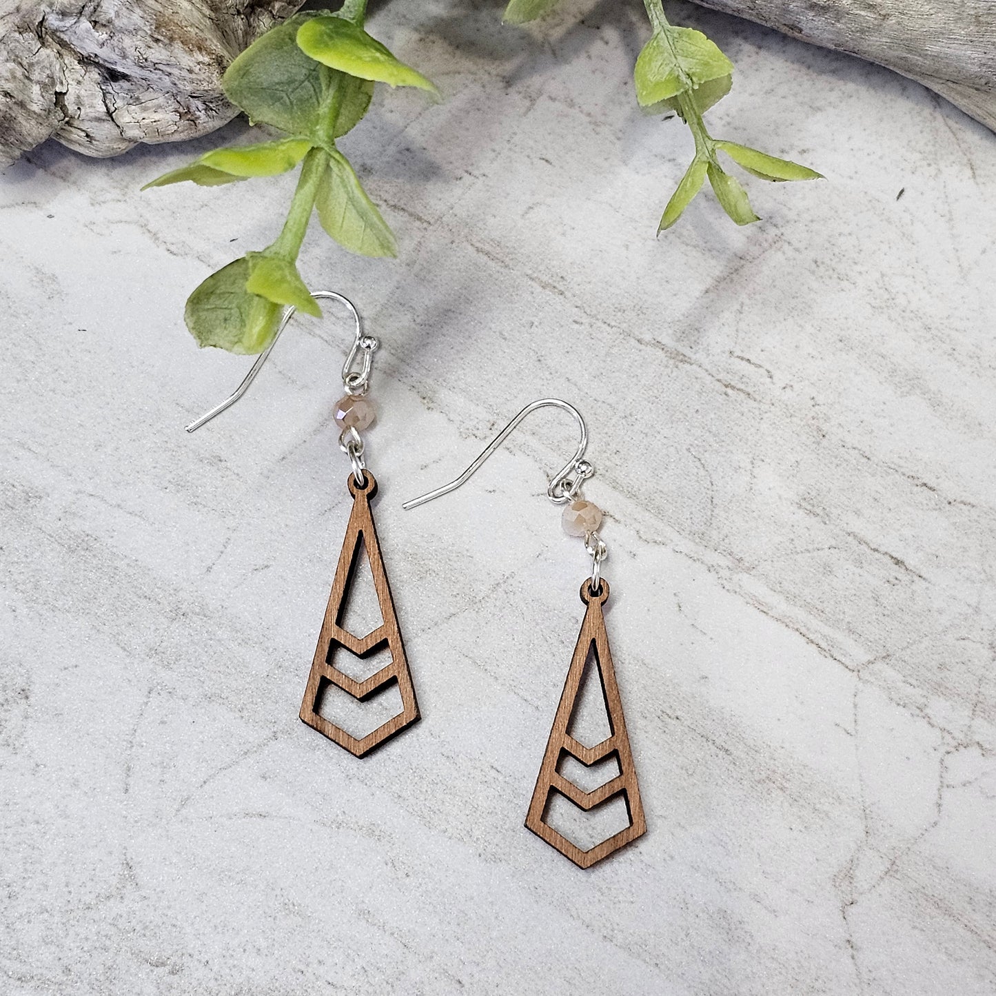 Wood And Beads Earrings-WB-15