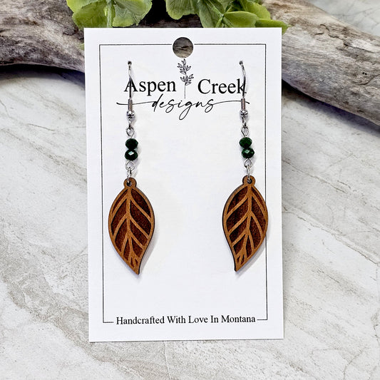 Wood And Beads Earrings-WB-16