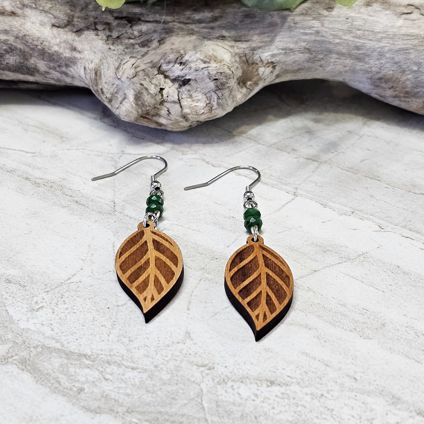 Wood And Beads Earrings-WB-16