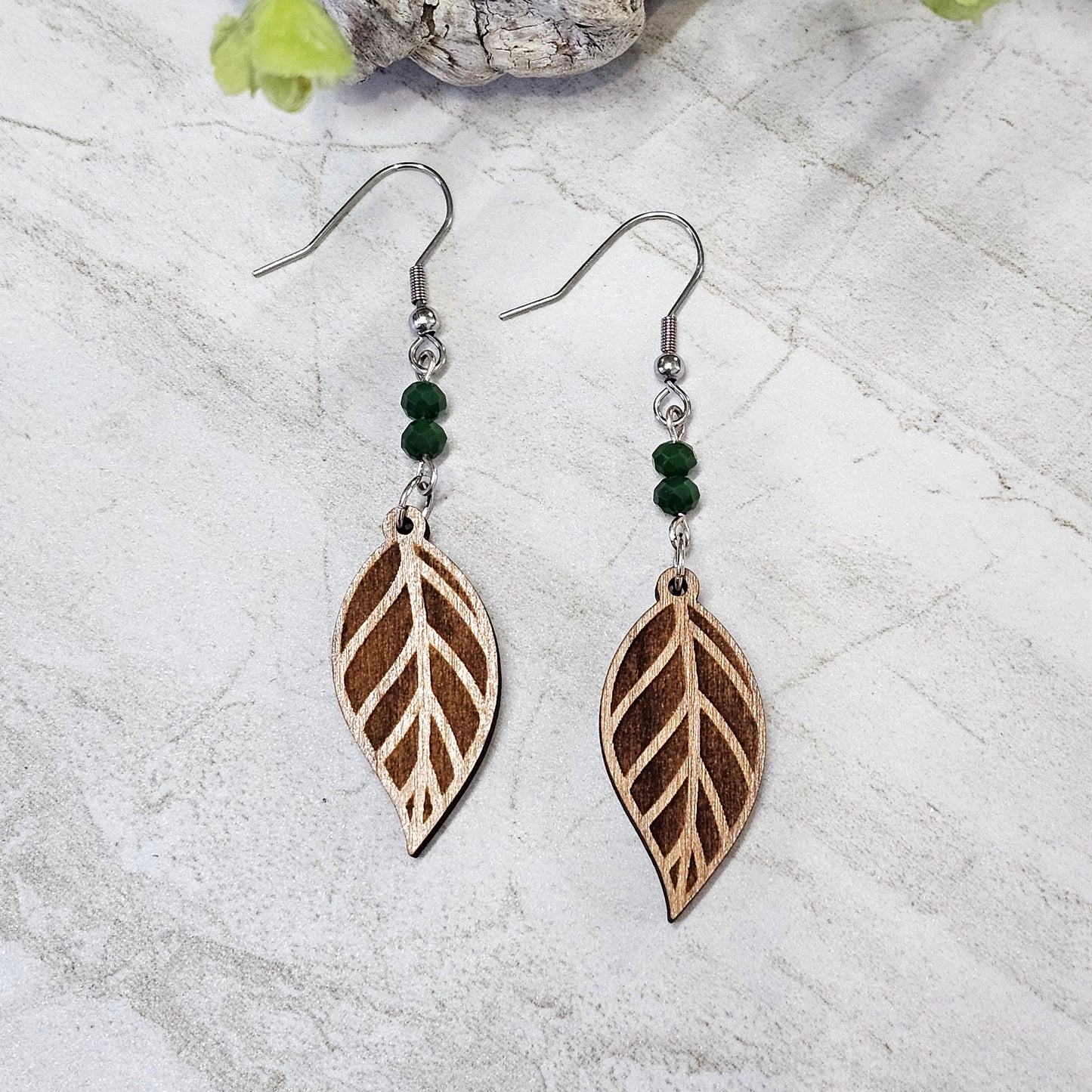 Wood And Beads Earrings-WB-16