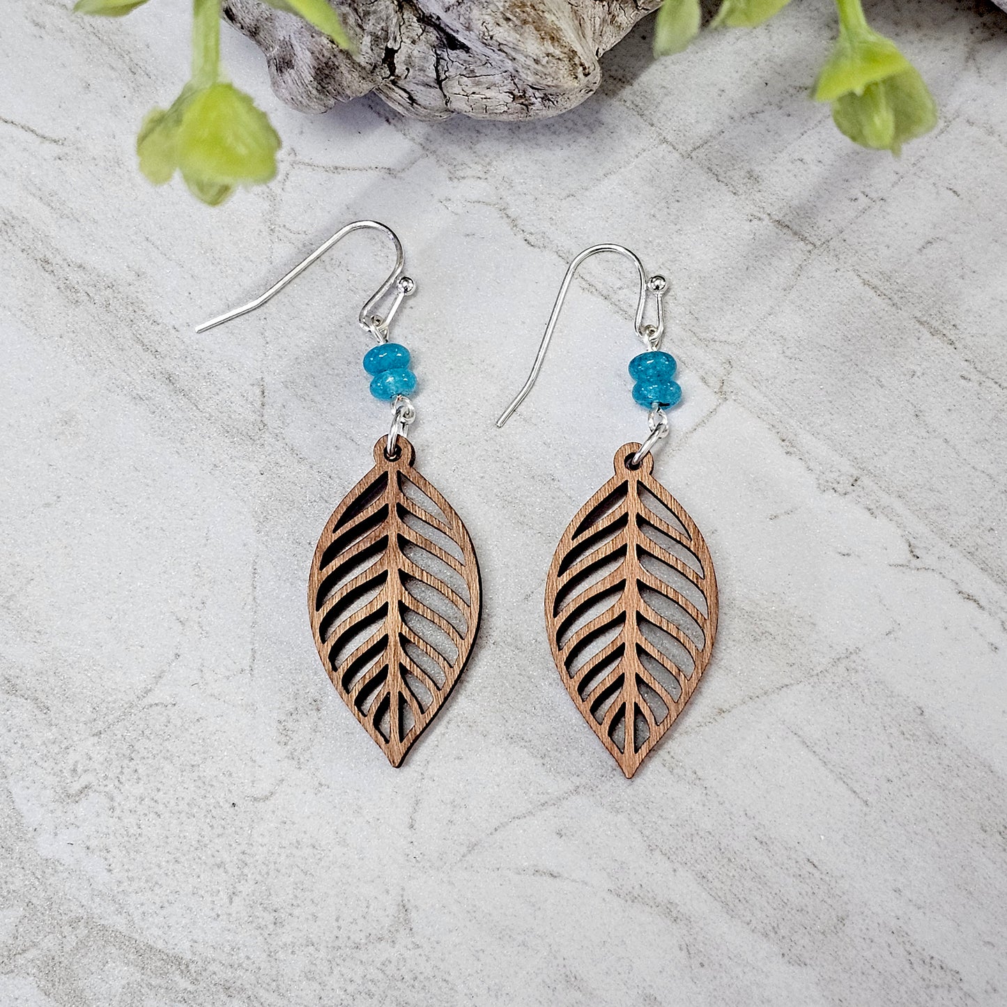 Wood And Beads Earrings-WB-17