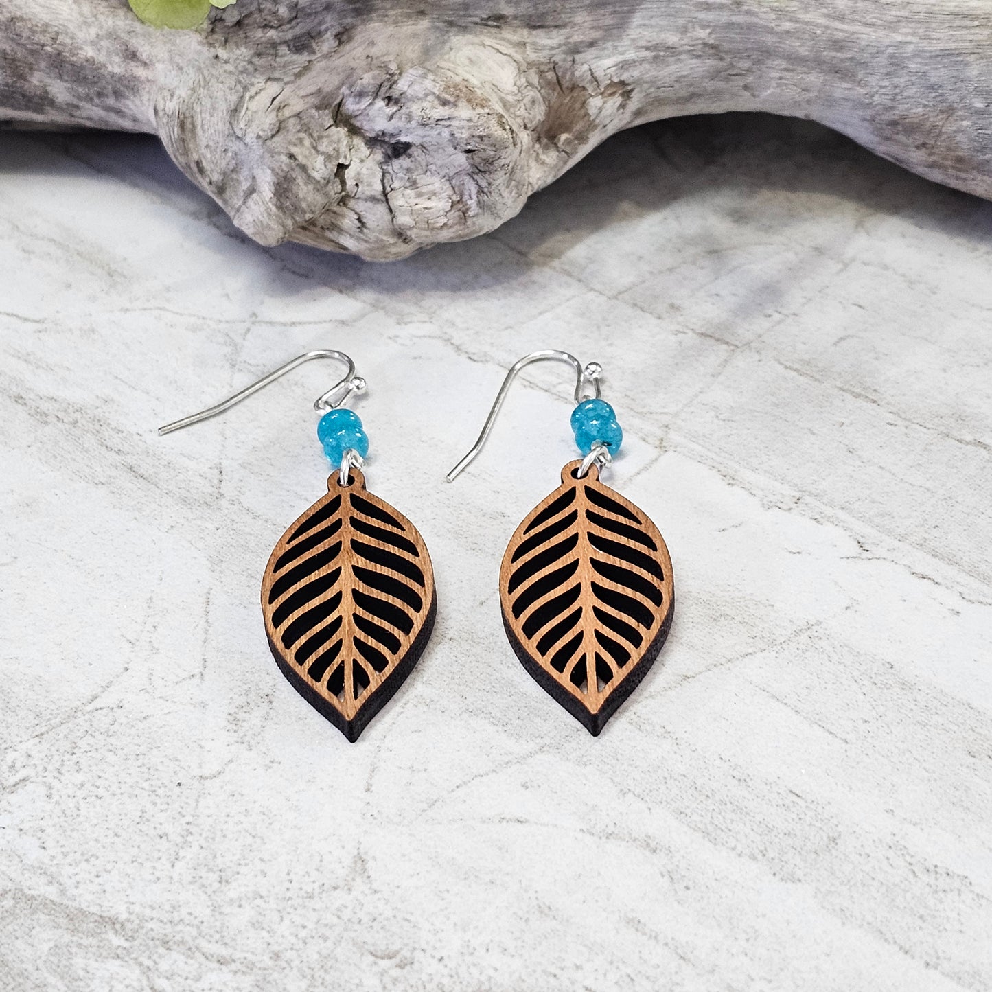 Wood And Beads Earrings-WB-17