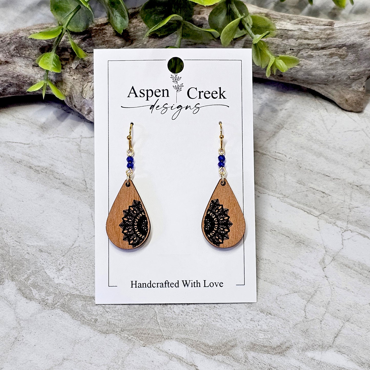 Wood And Beads Earrings-WB-19