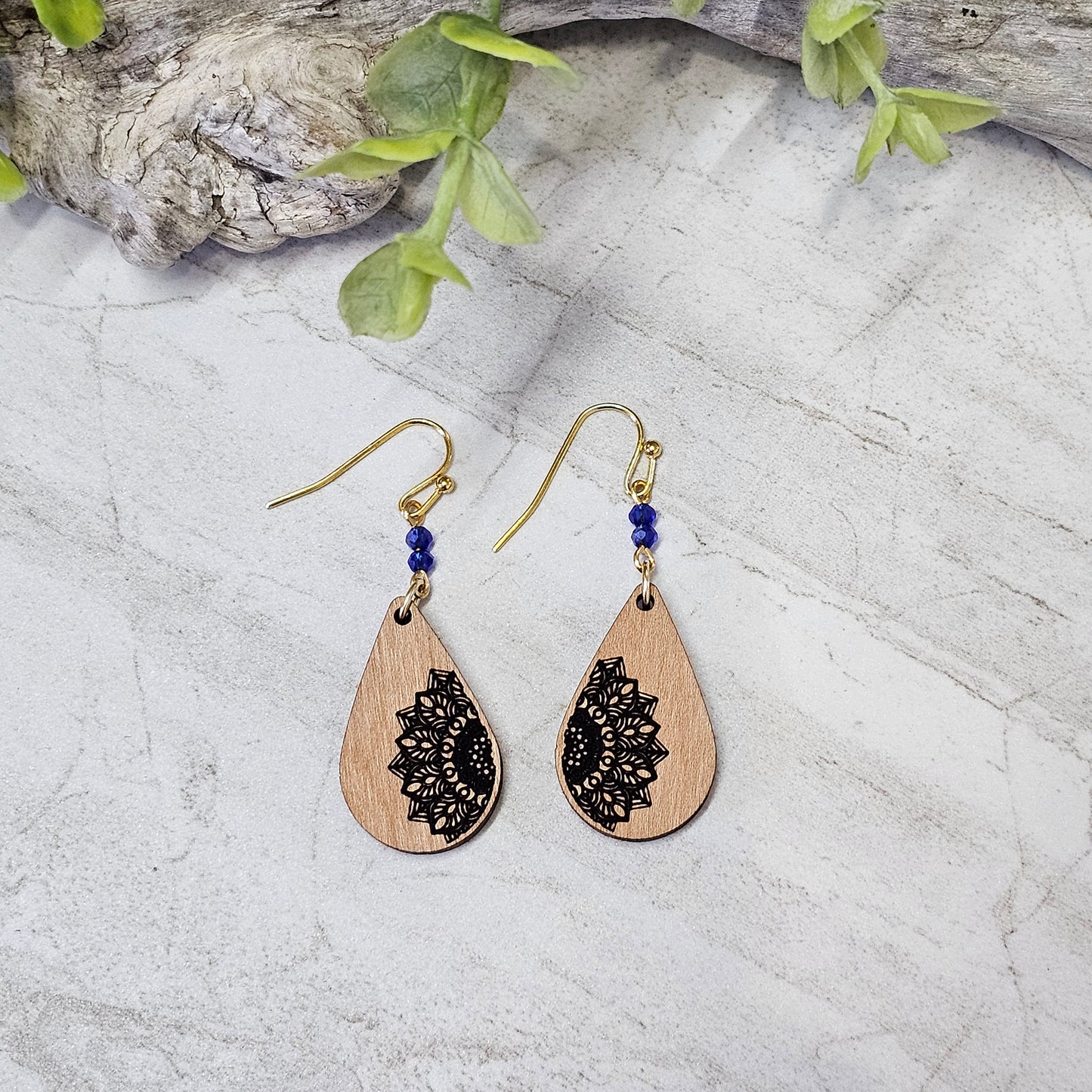 Wood And Beads Earrings-WB-19