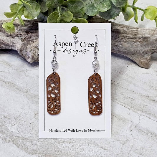 Wood And Beads Earrings-WB-2