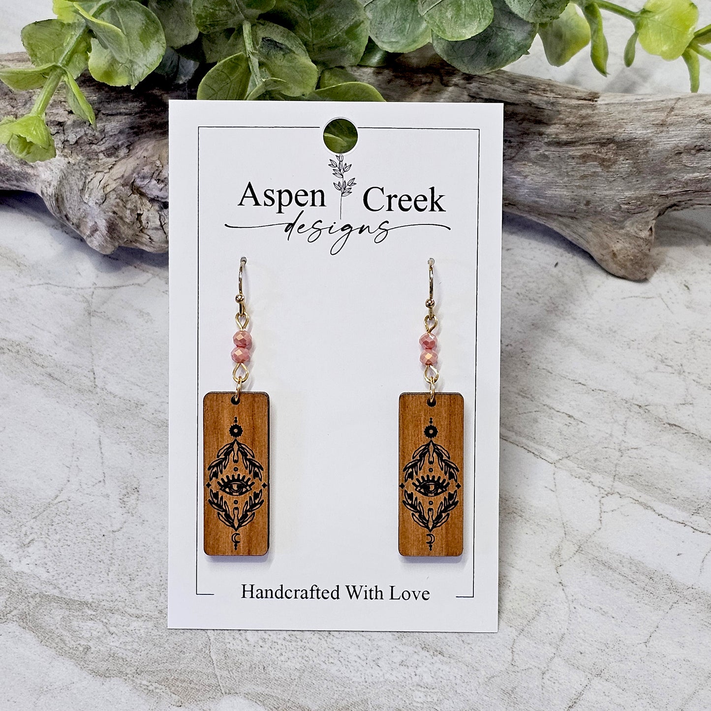 Wood And Beads Earrings-WB-22