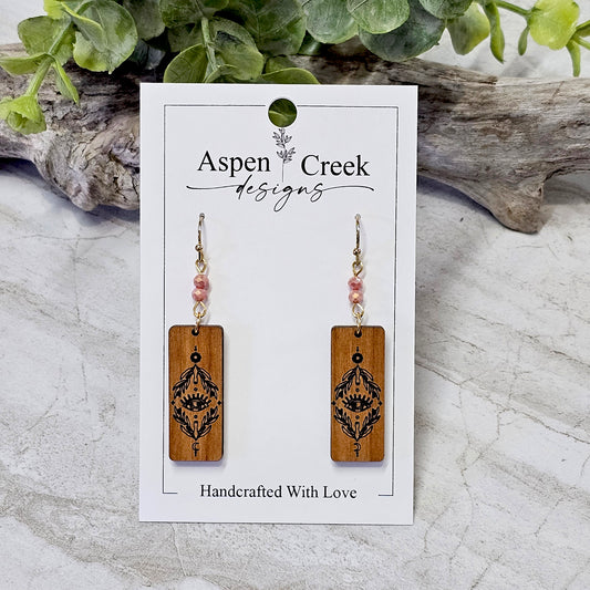 Wood And Beads Earrings-WB-22