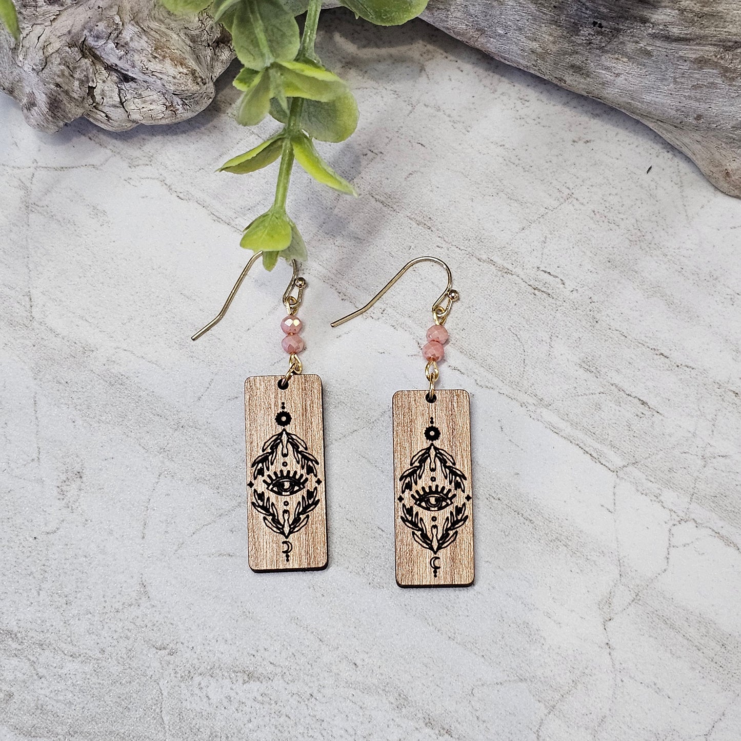 Wood And Beads Earrings-WB-22