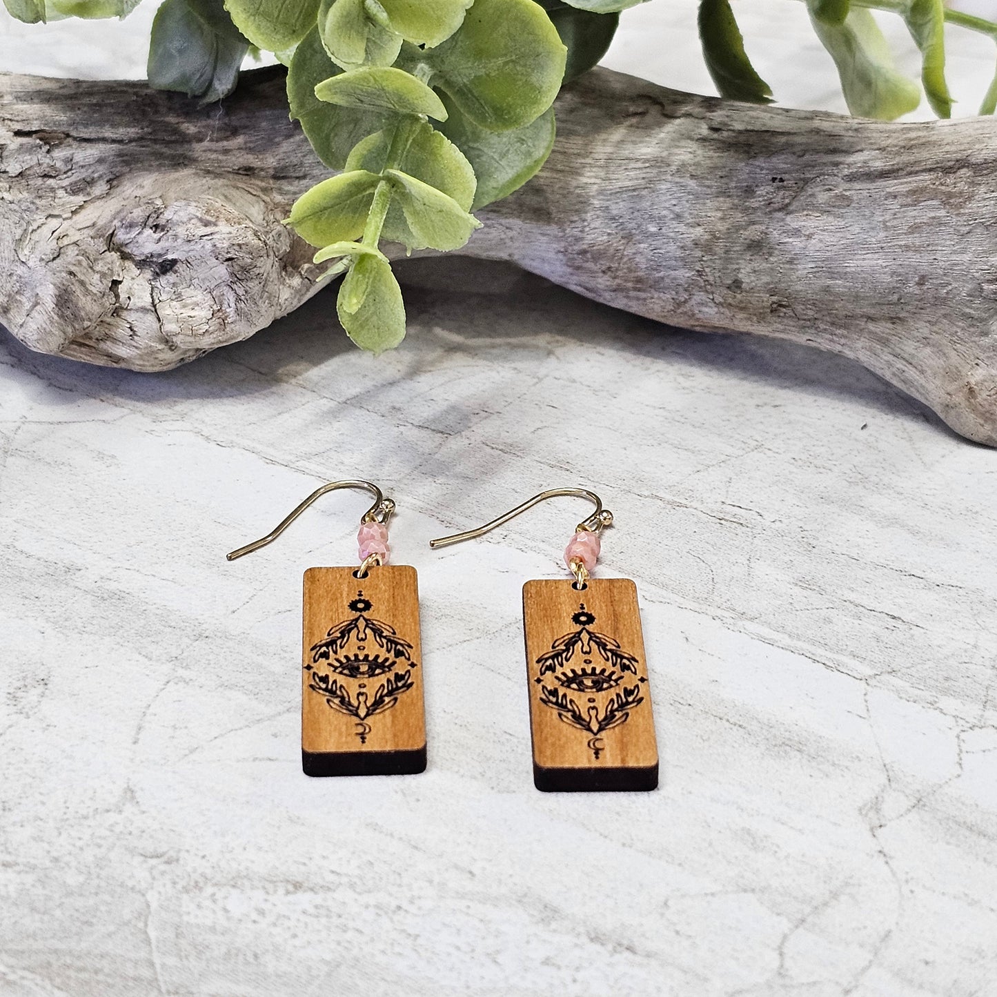 Wood And Beads Earrings-WB-22