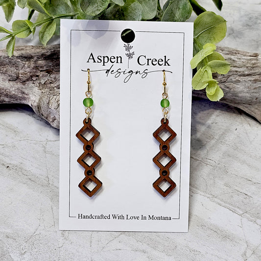 Wood And Beads Earrings-WB-23