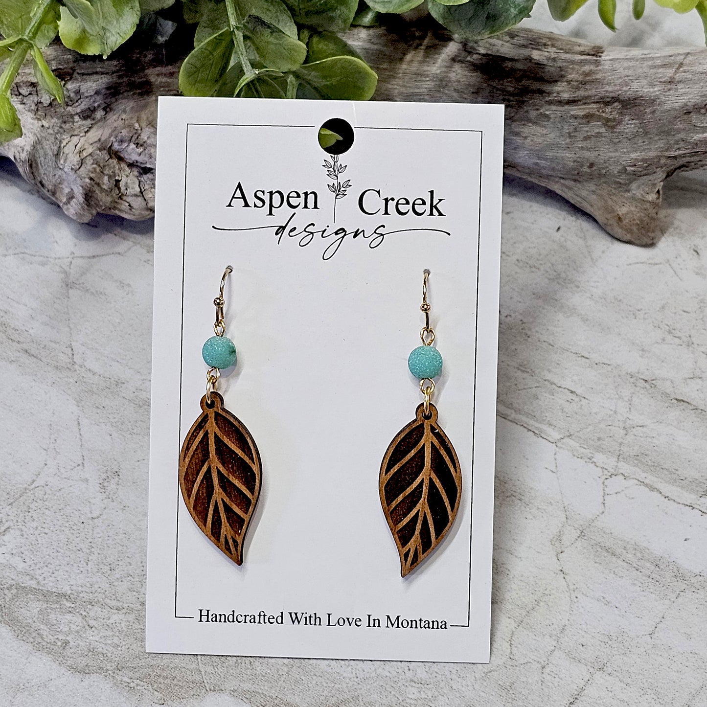 Wood And Beads Earrings-WB-25