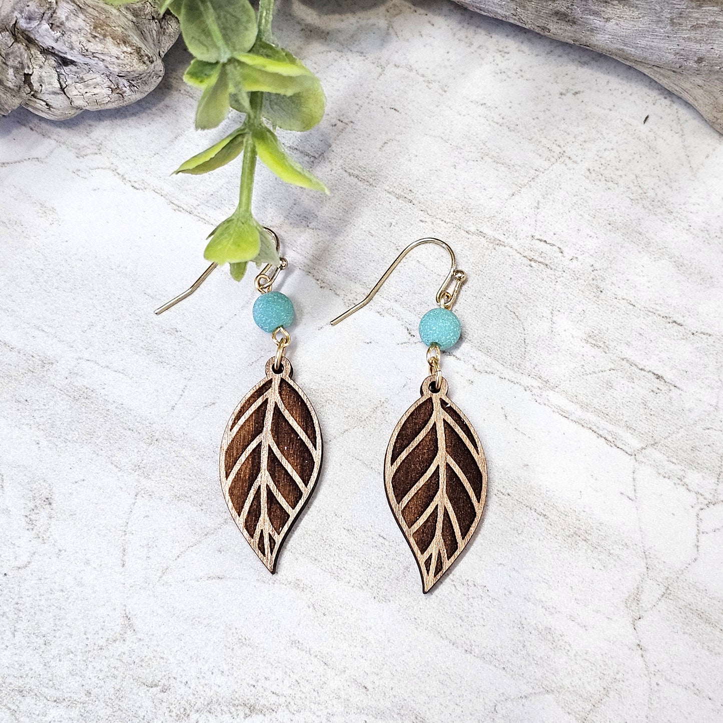 Wood And Beads Earrings-WB-25