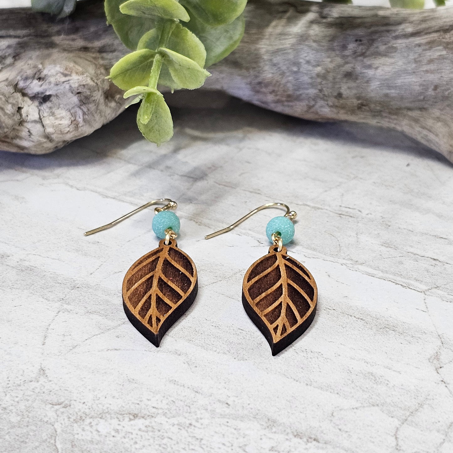 Wood And Beads Earrings-WB-25