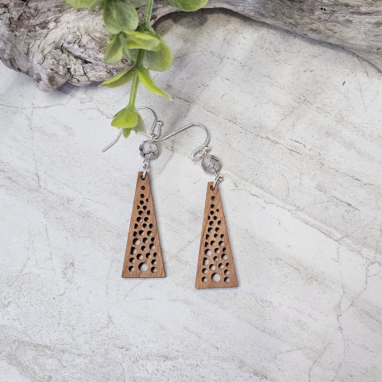 Wood And Beads Earrings-WB-26