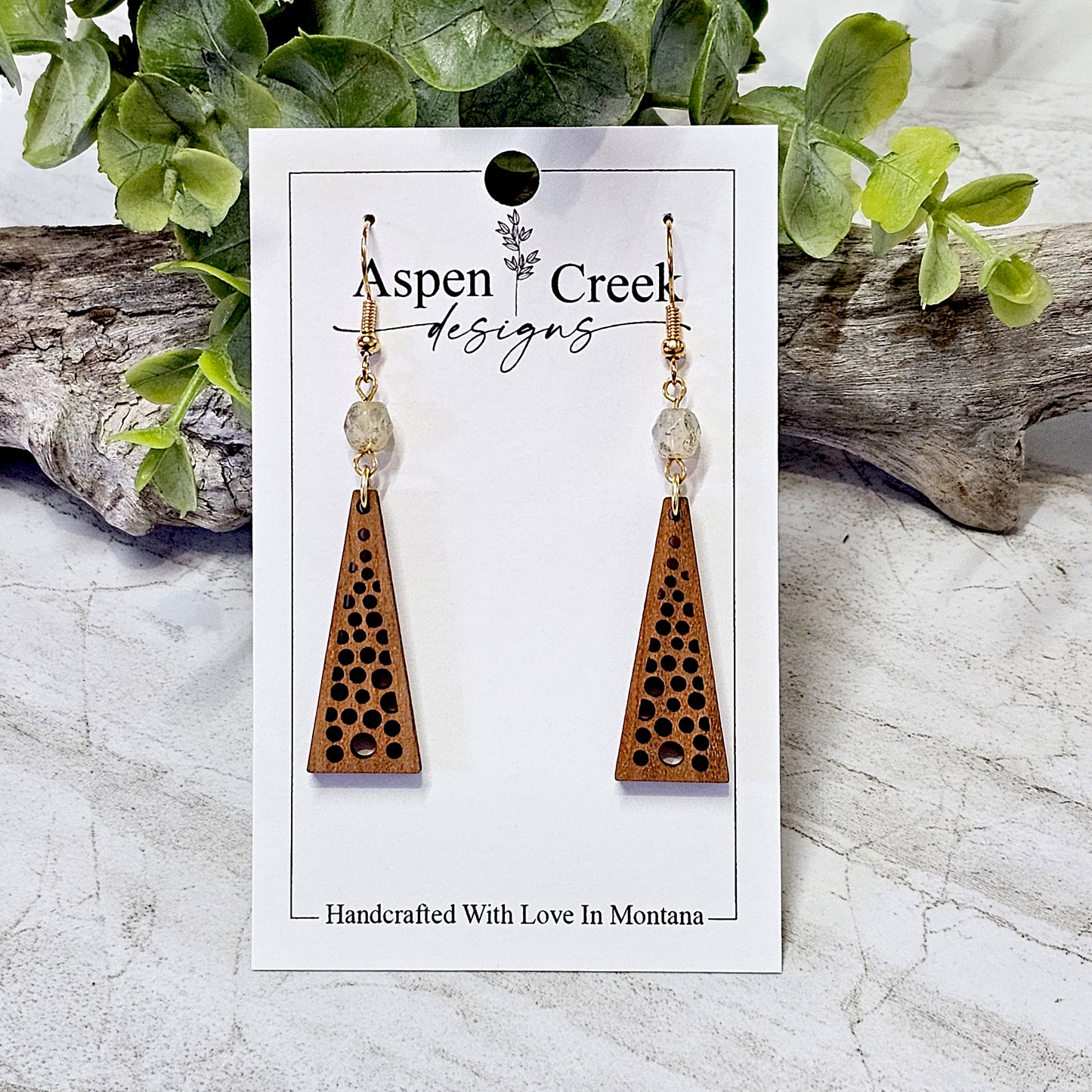 Wood And Beads Earrings-WB-3