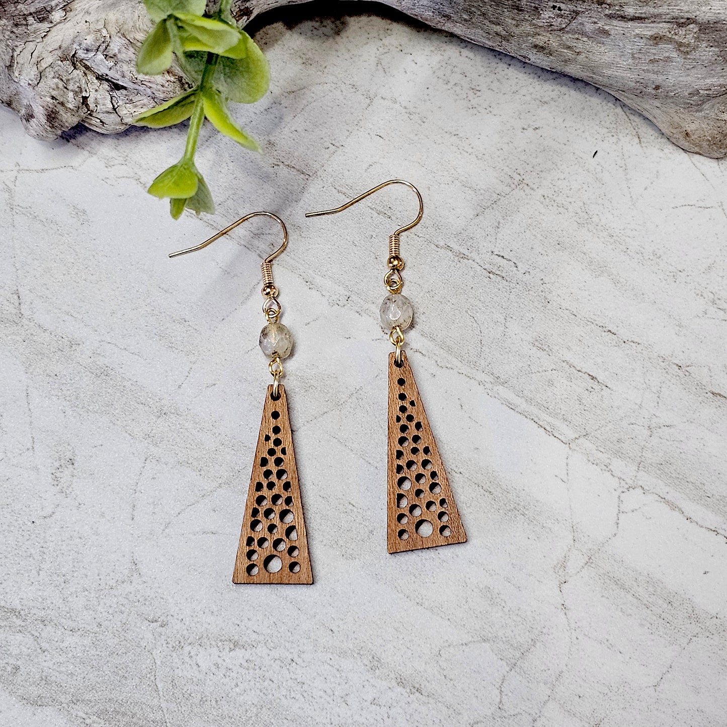 Wood And Beads Earrings-WB-3