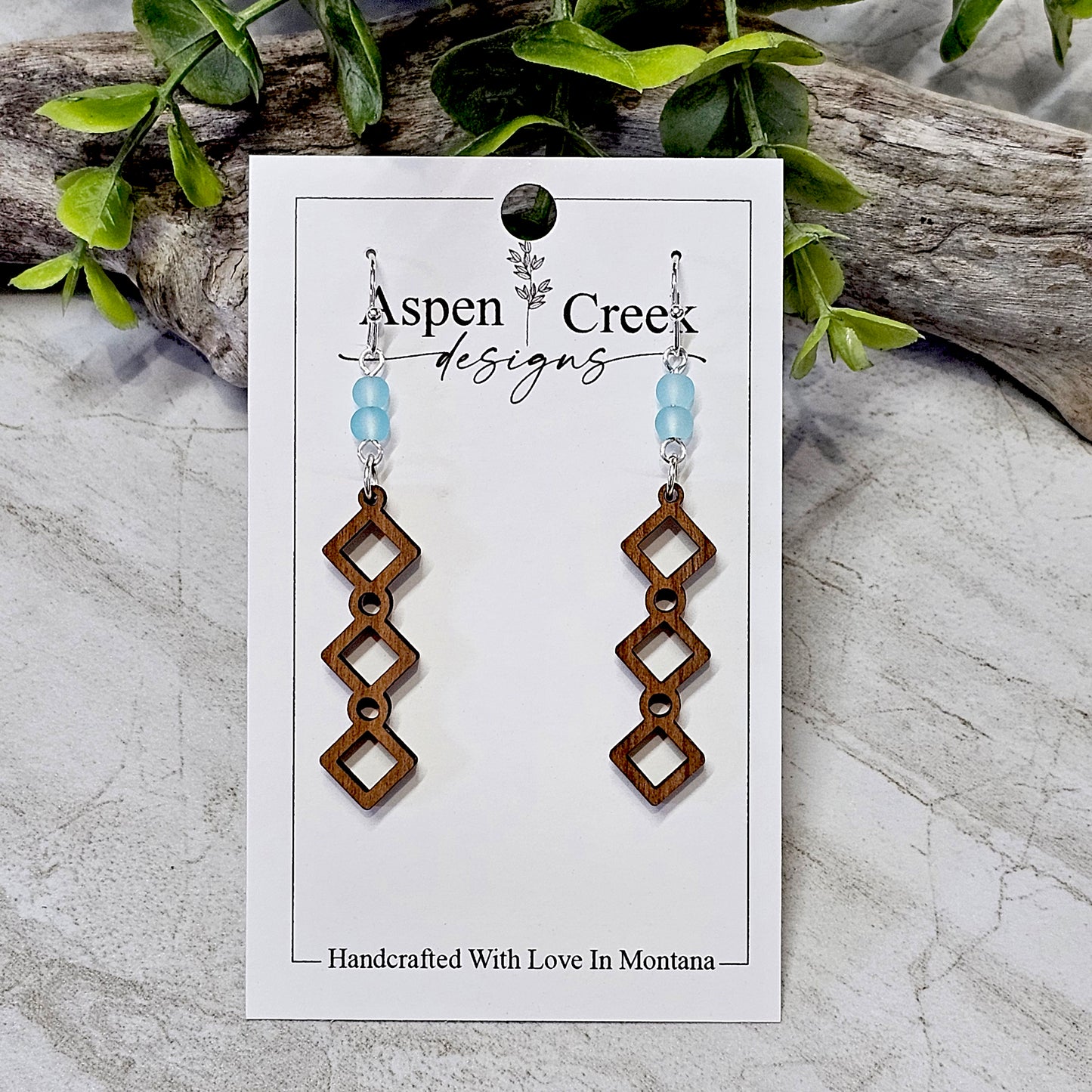 Wood And Beads Earrings-WB-4