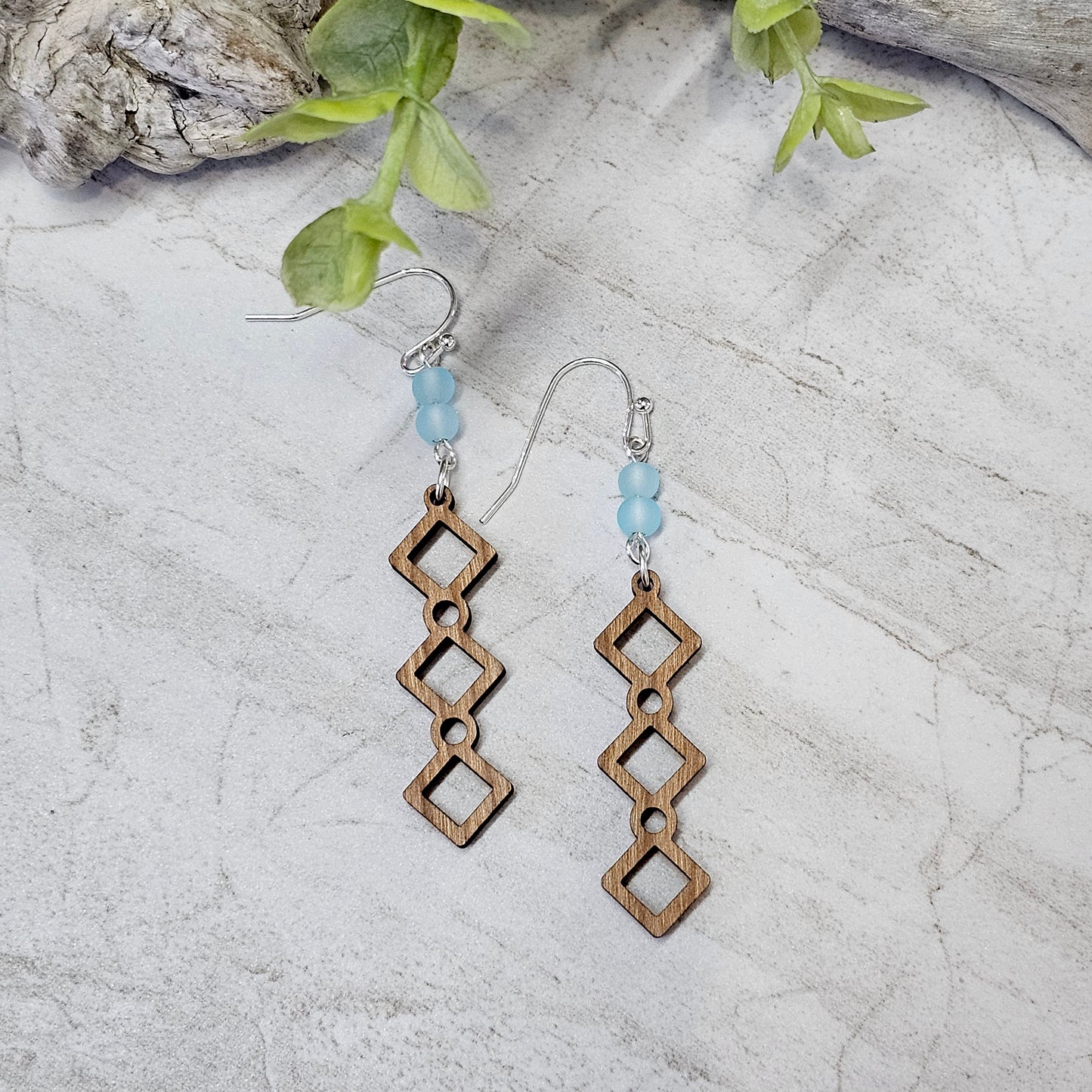 Wood And Beads Earrings-WB-4