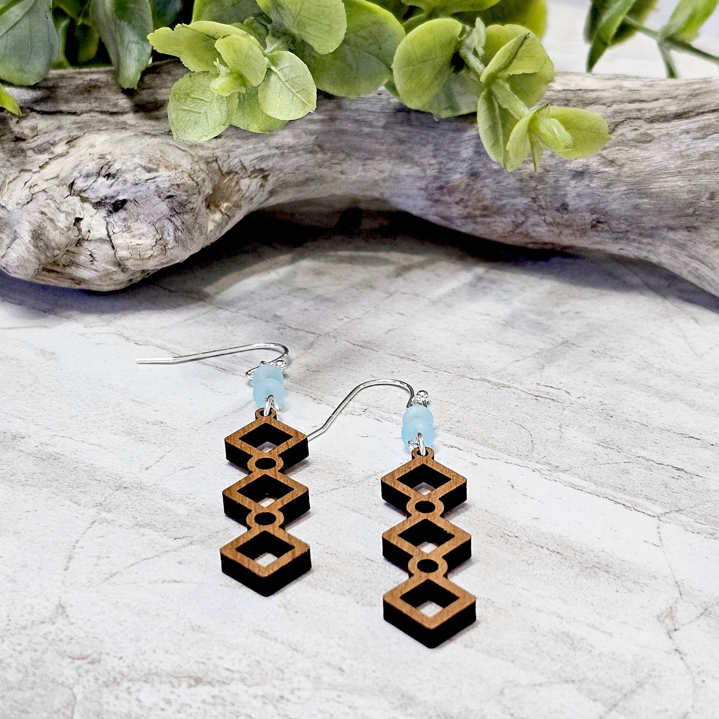 Wood And Beads Earrings-WB-4