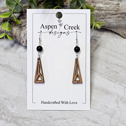 Wood And Beads Earrings-WB-6