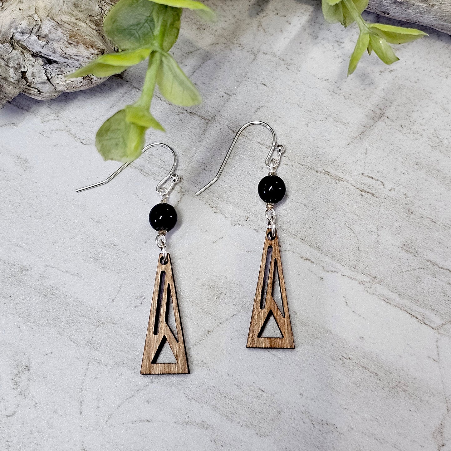 Wood And Beads Earrings-WB-6