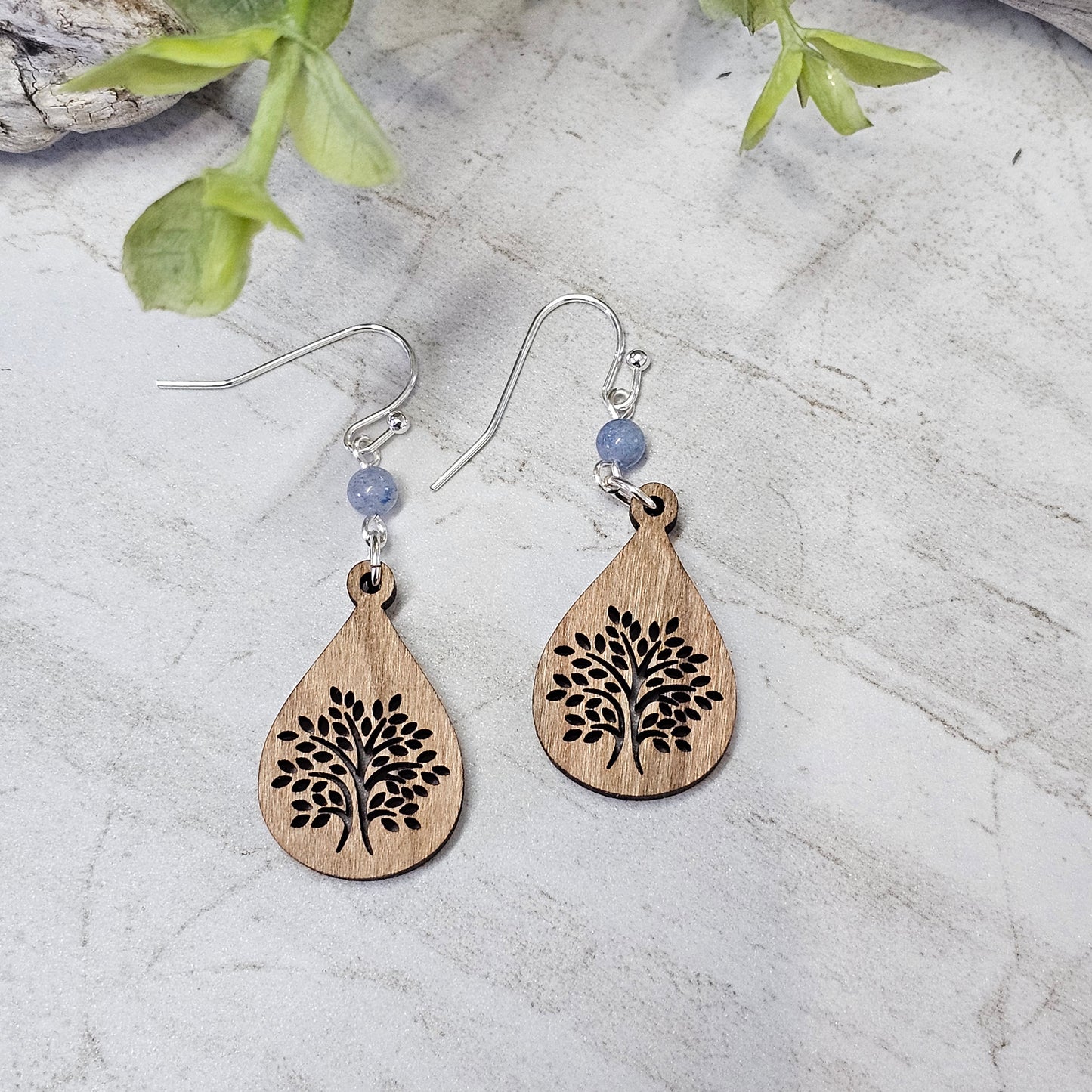 Wood And Beads Earrings-WB-7