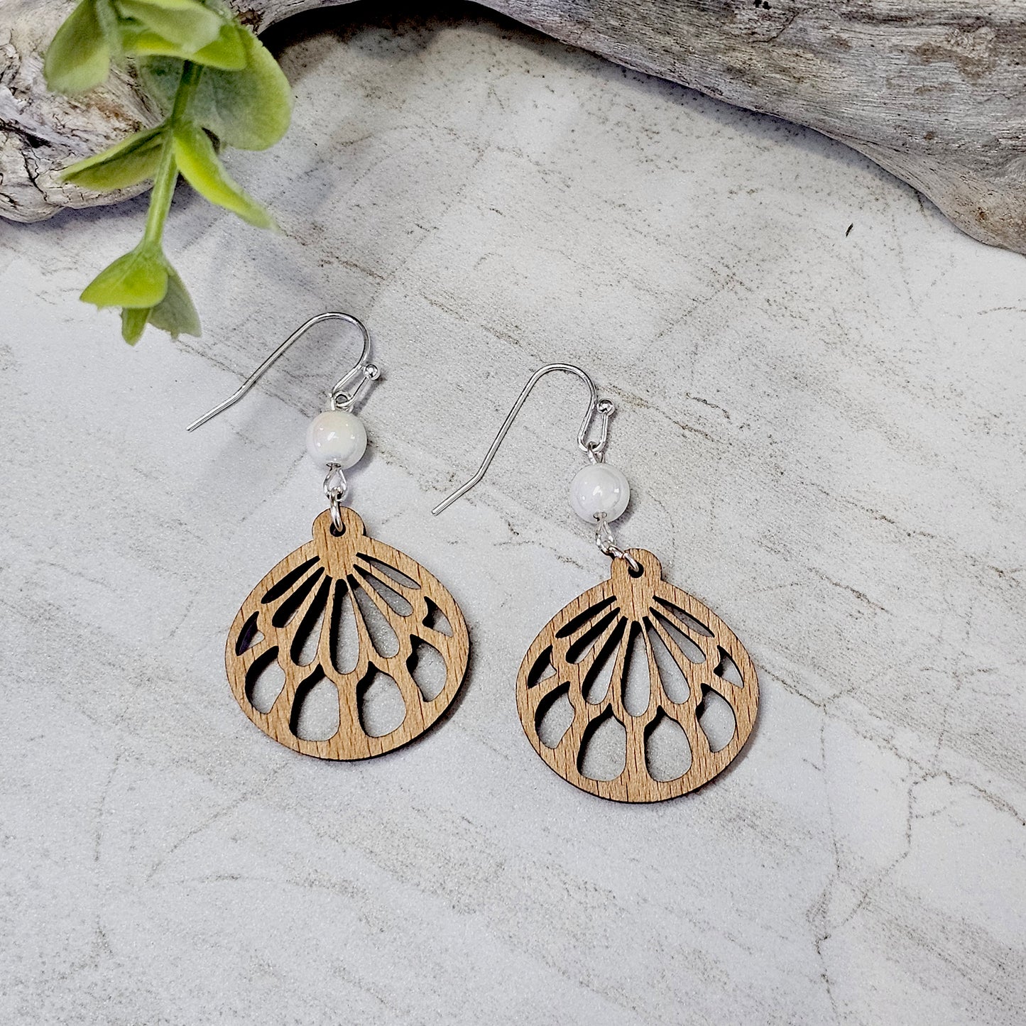 Wood And Beads Earrings-WB-8