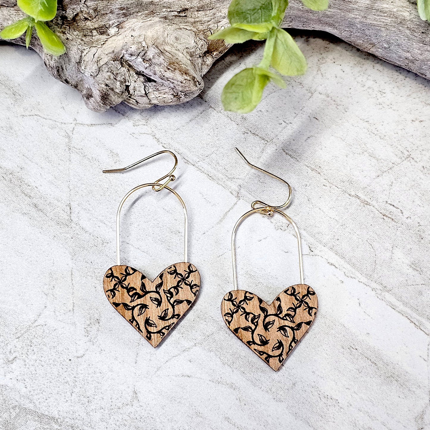 Wood And Wire/Metal Earrings- WW-10