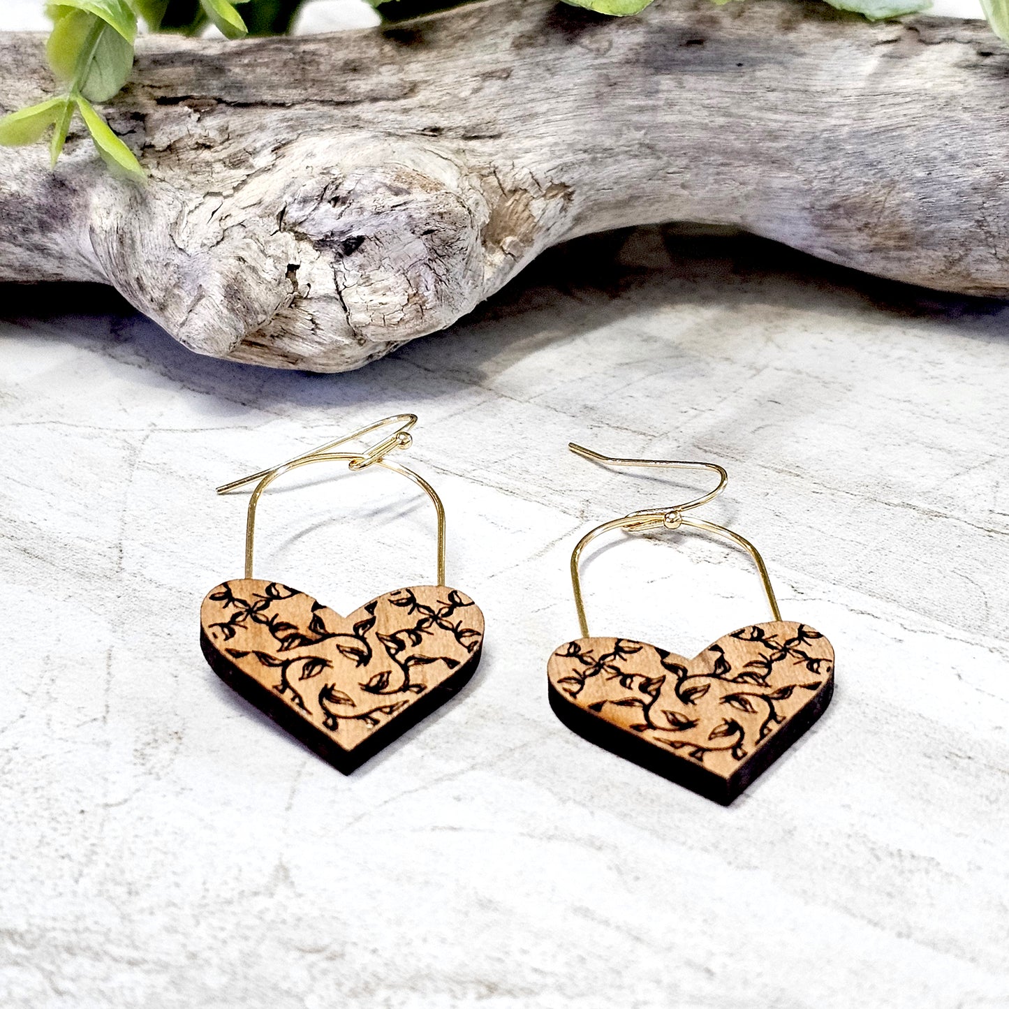 Wood And Wire/Metal Earrings- WW-10