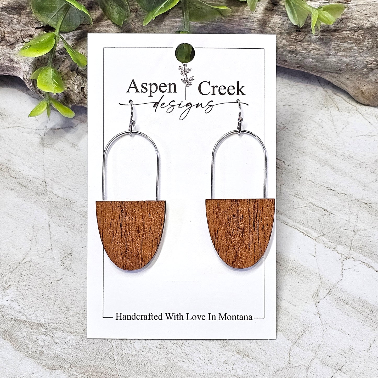 Wood And Wire/Metal Earrings- WW-11