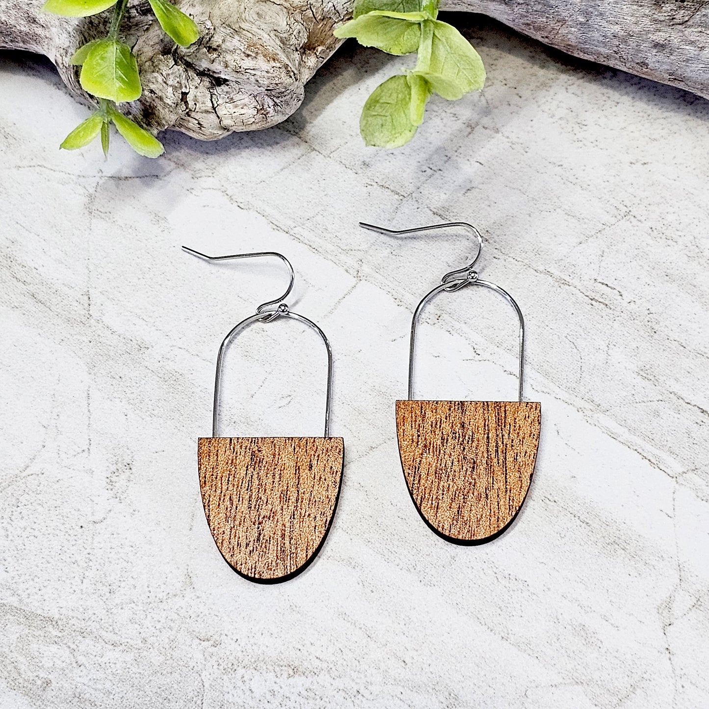 Wood And Wire/Metal Earrings- WW-11