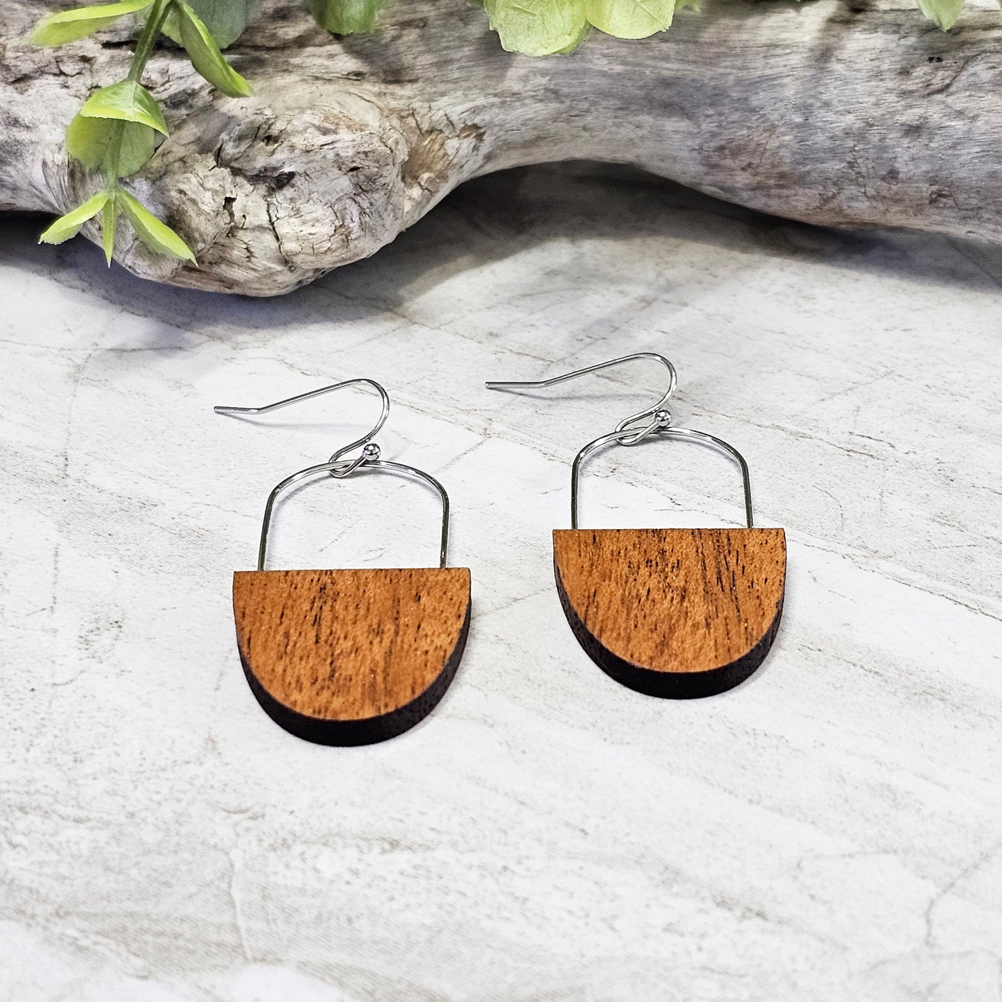 Wood And Wire/Metal Earrings- WW-11