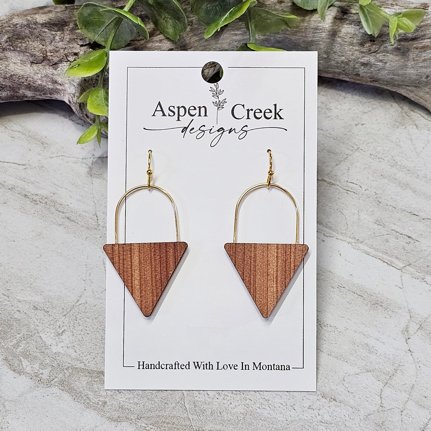 Wood And Wire/Metal Earrings- WW-12