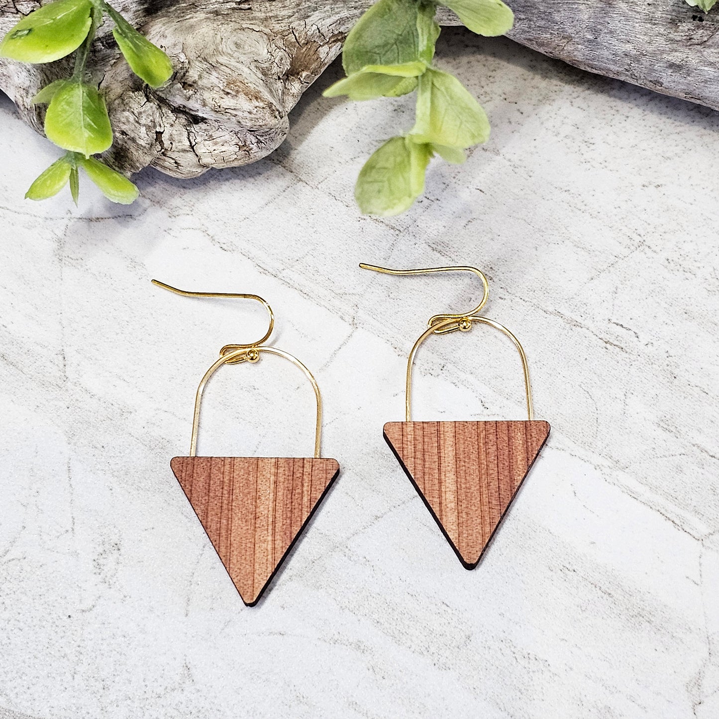 Wood And Wire/Metal Earrings- WW-12