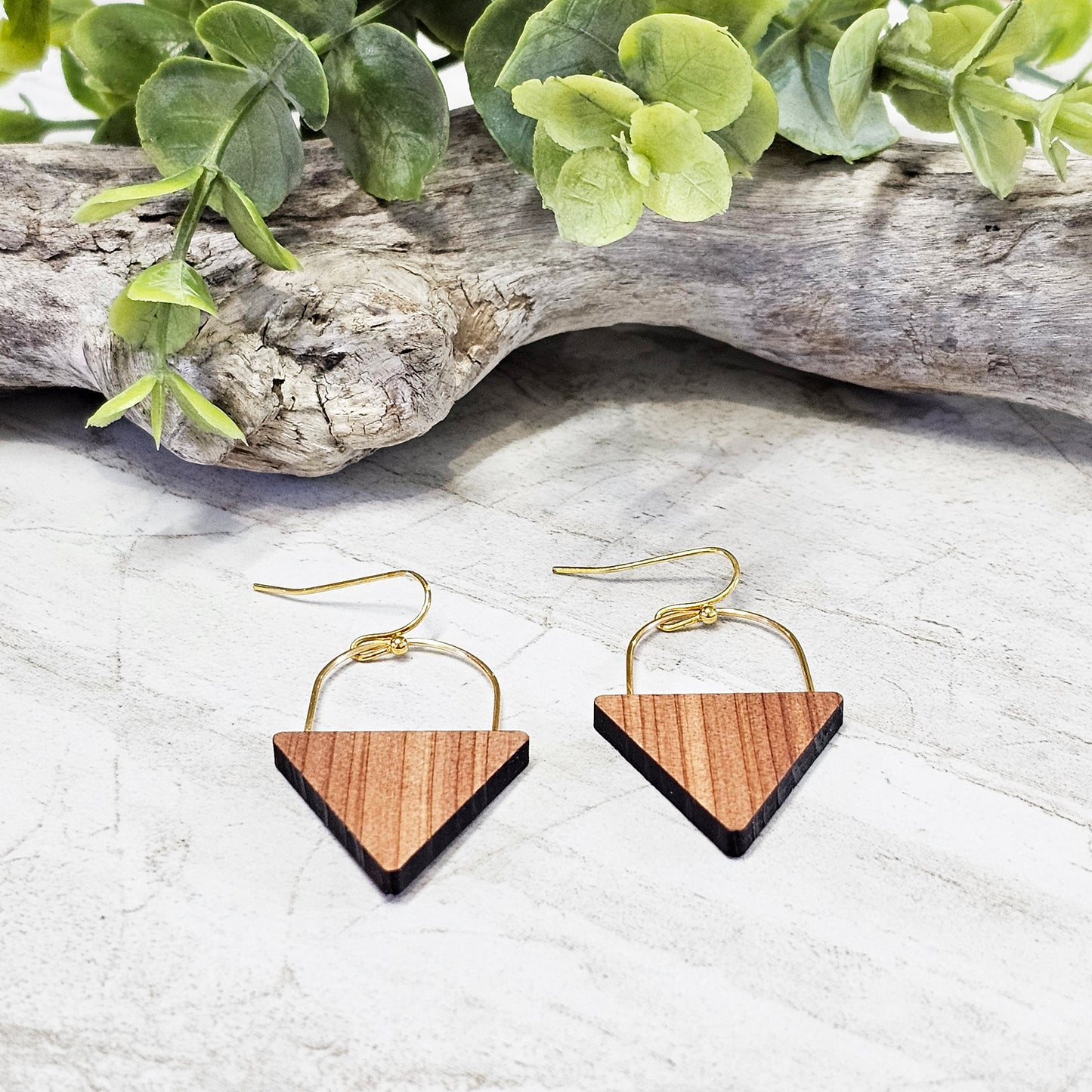 Wood And Wire/Metal Earrings- WW-12