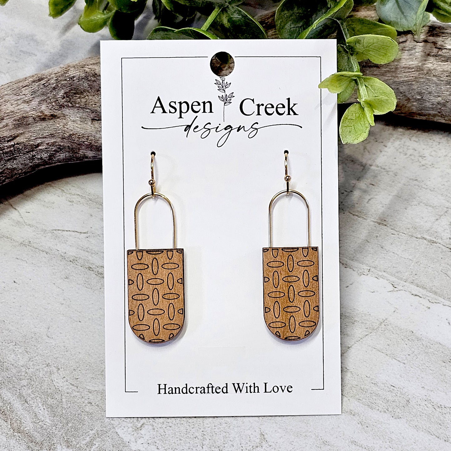 Wood And Wire/Metal Earrings- WW-13