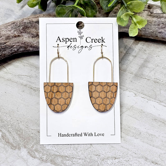 Wood And Wire/Metal Earrings- WW-14