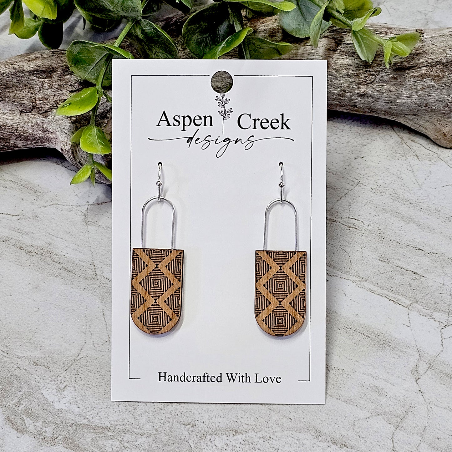 Wood And Wire/Metal Earrings- WW-15